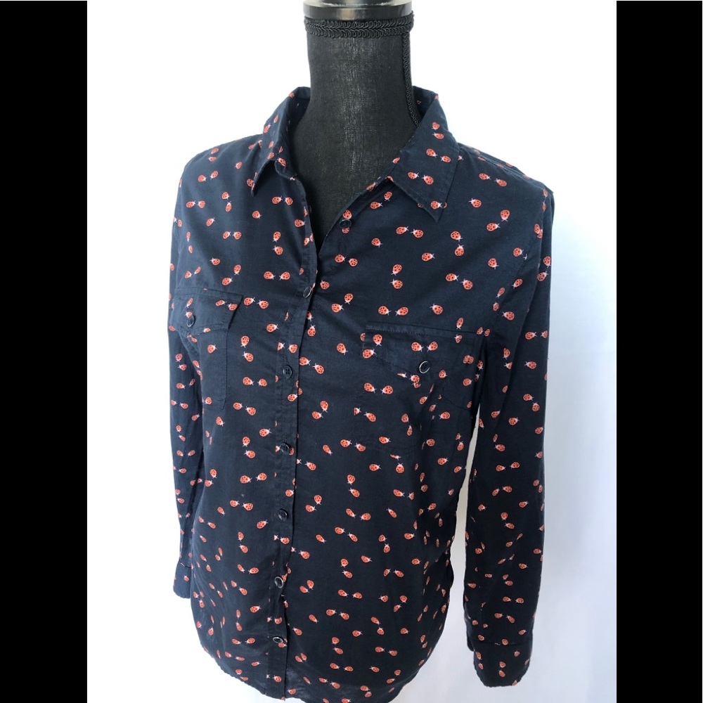 Sonoma Lady Bug print cotton shirt size L
